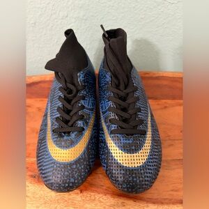 Blue and Gold Soccer Cleats